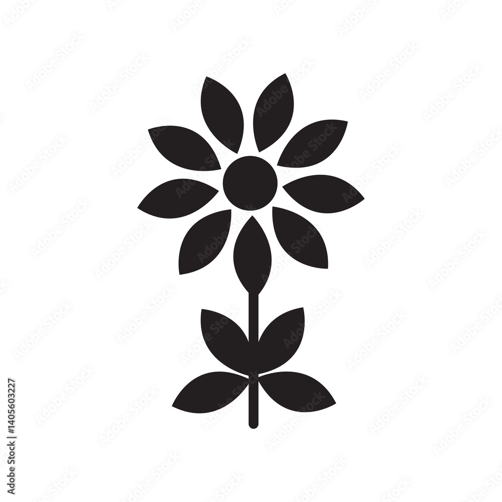 Daffodil flower icon design .black color flower Daffodil flower icon design .black color flower