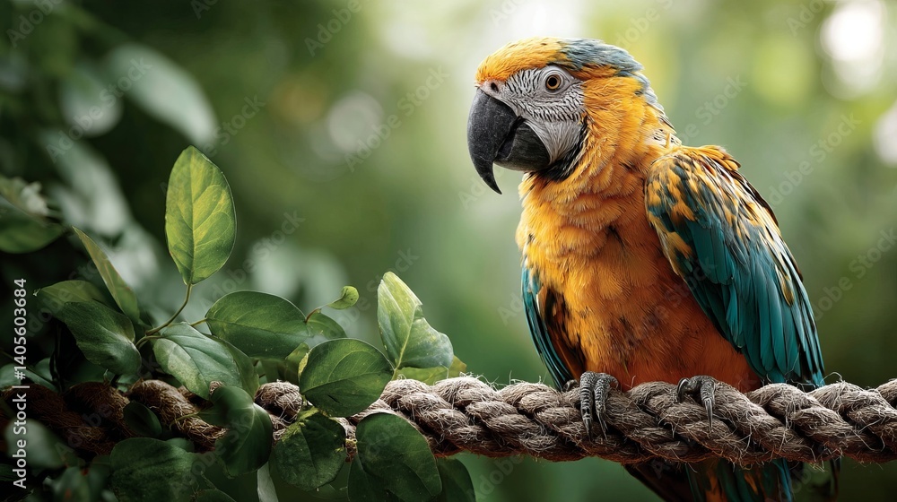 Obraz premium Generic Macaw Perched Perspective Vine Jungle 9it2h2h