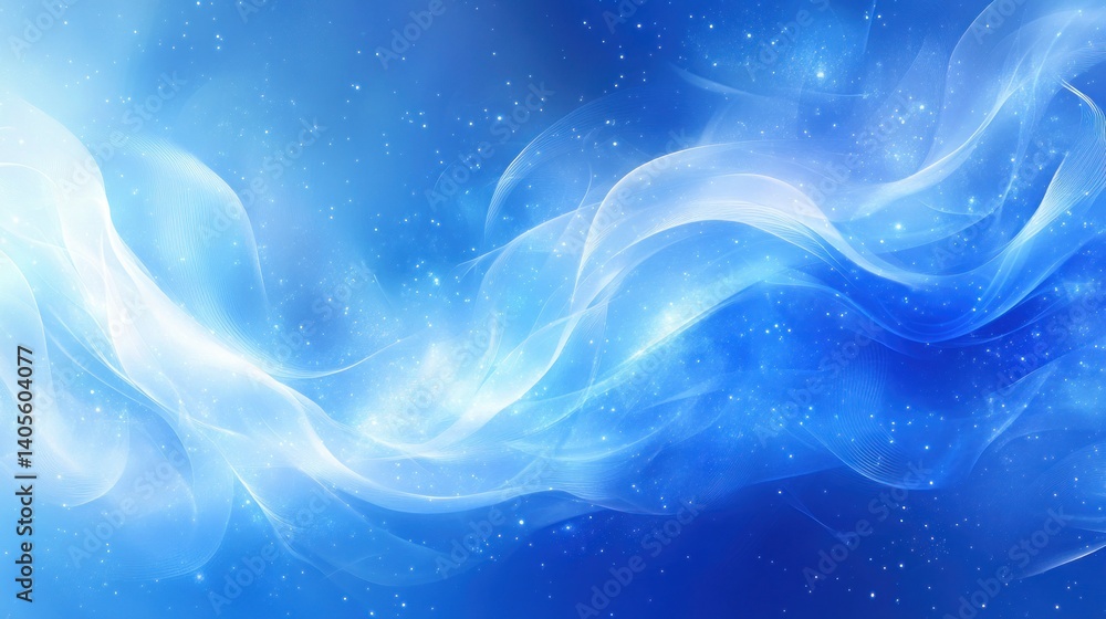 Abstract cosmic swirls in ethereal blue and white Abstract cosmic swirls in ethereal blue and white
