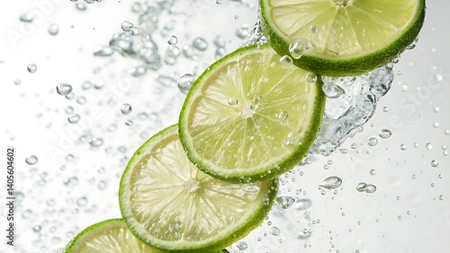 fresh lime sliced in water