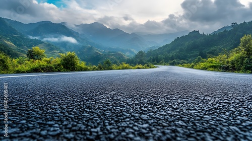 Asphalt road and mountain with sky clouds landscape. Asphalt highway road and mountain with sky clouds landscape at sunset