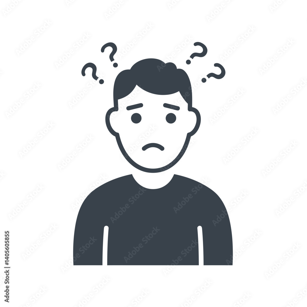 Uncertainty Personified: A symbolic representation of a person burdened by an overload of question marks, their face bearing the weight of perplexity. Uncertainty Personified: A symbolic representation of a person burdened by an overload of question marks, their face bearing the weight of perplexity.