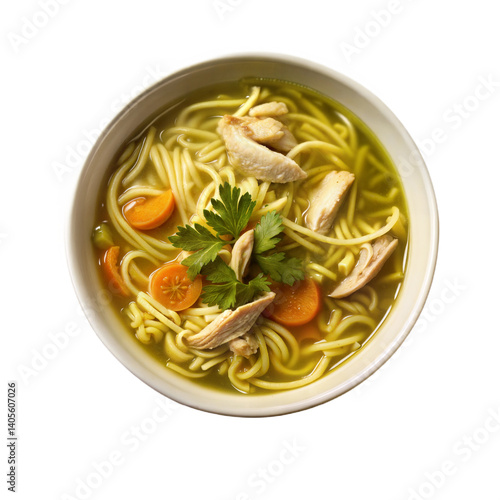 Delicious Chicken Noodle Soup in Bowl  Food Photography