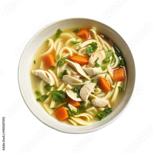 Delicious Chicken Noodle Soup in a Bowl  Homemade Recipe Food Photography