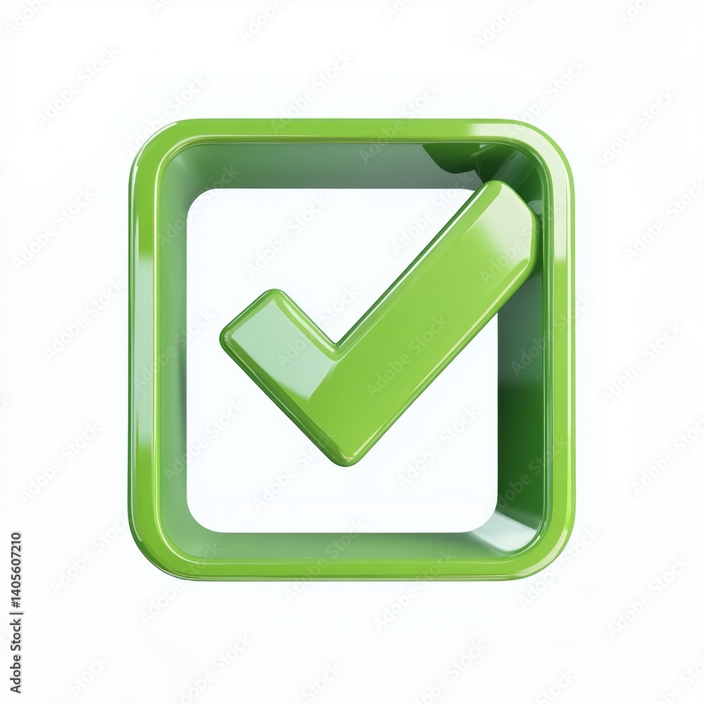 3D Green Checkmark Icon 3D Green Checkmark Icon