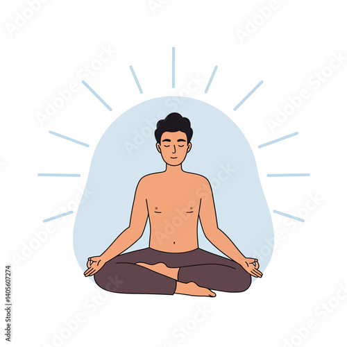 Serene Meditation:  A person sits in peaceful meditation, with hands in the mudra position, radiating a sense of tranquility and inner peace.  