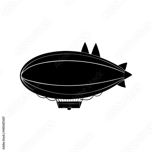 Blimp Silhouette vector illustration