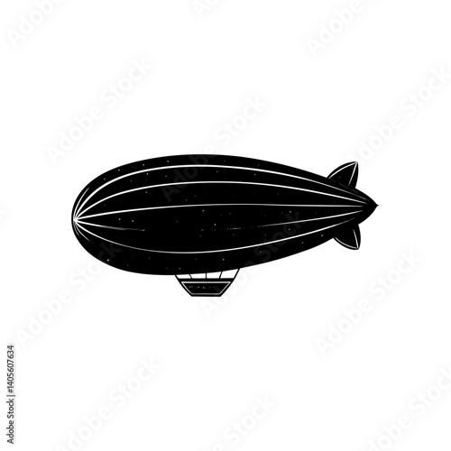 Blimp Silhouette vector illustration