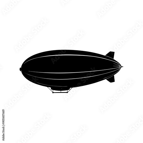 Blimp Silhouette vector illustration