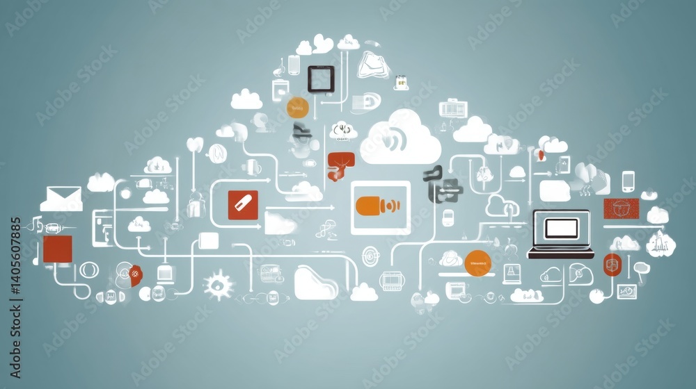 Cloud Computing Network: Interconnected Data & Digital Assets Cloud Computing Network: Interconnected Data & Digital Assets