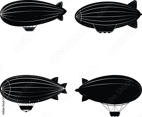 Blimp Silhouette vector illustration