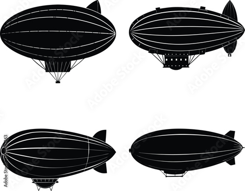 Blimp Silhouette vector illustration