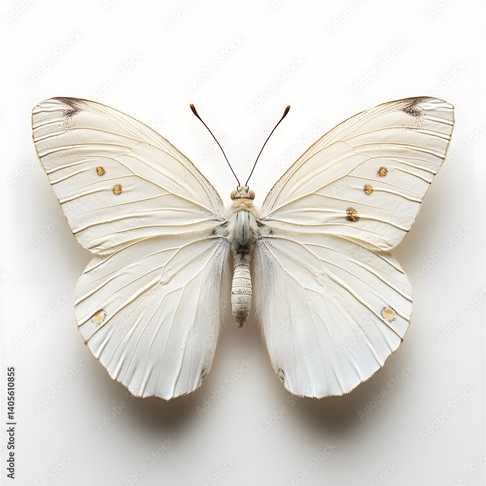 Fototapeta premium Elegant white butterfly against a clean background