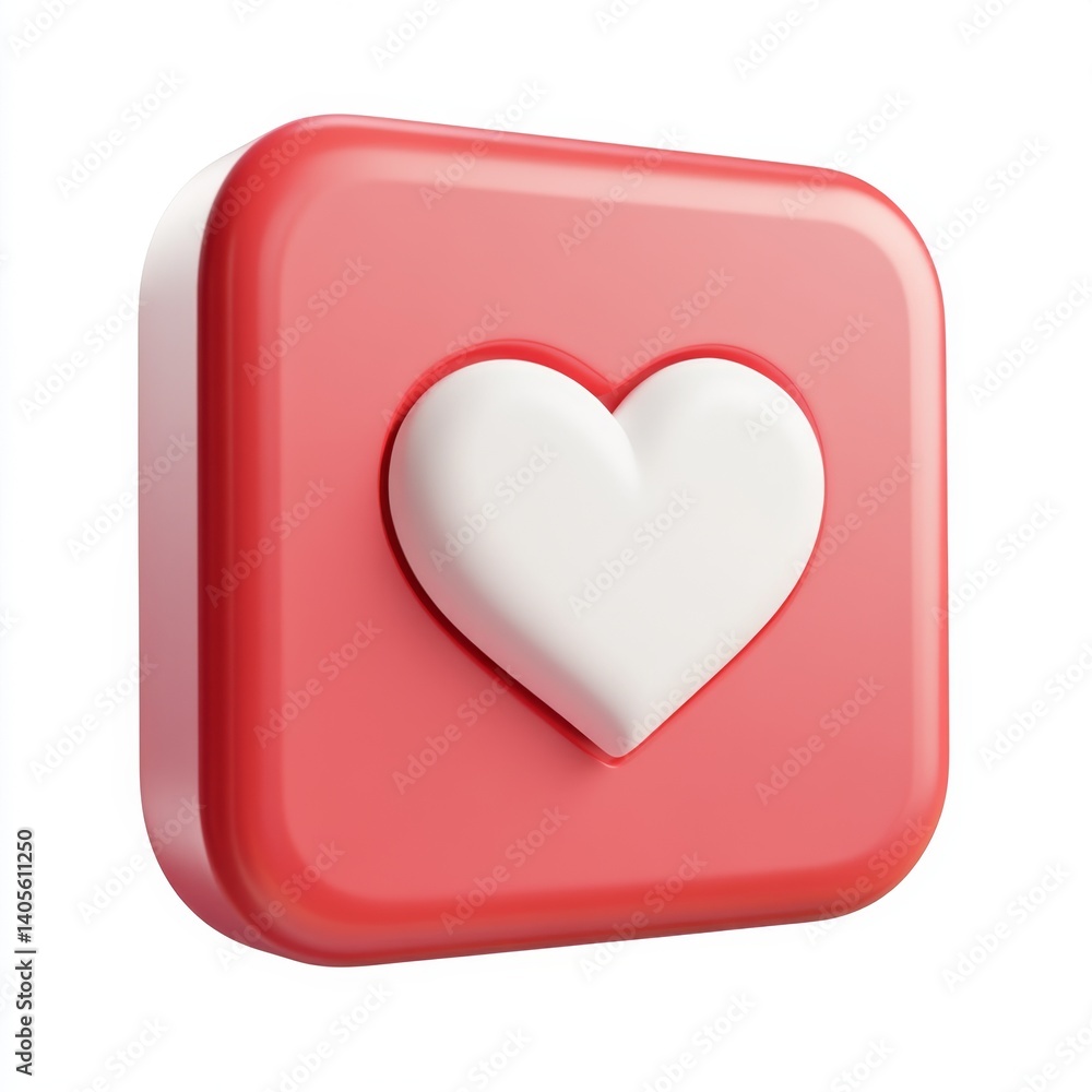 3D heart button icon 3D heart button icon