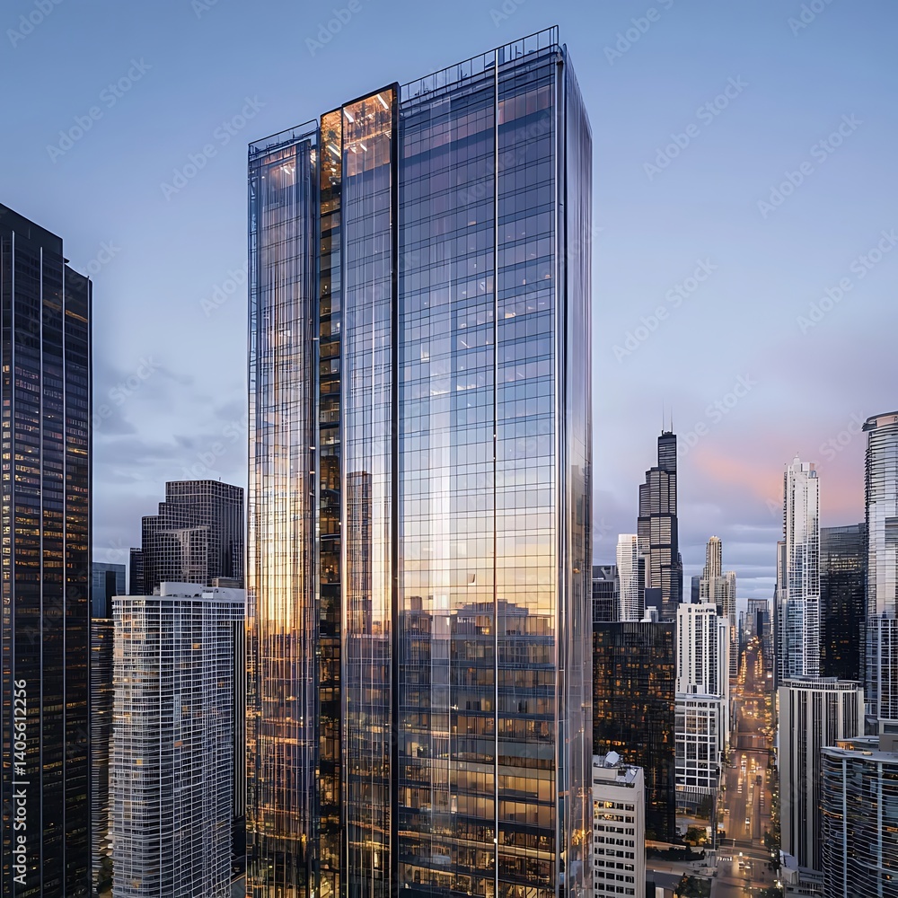 Colorful reflections of sunset on architectural glass panels high resolution picture Colorful reflections of sunset on architectural glass panels high resolution picture