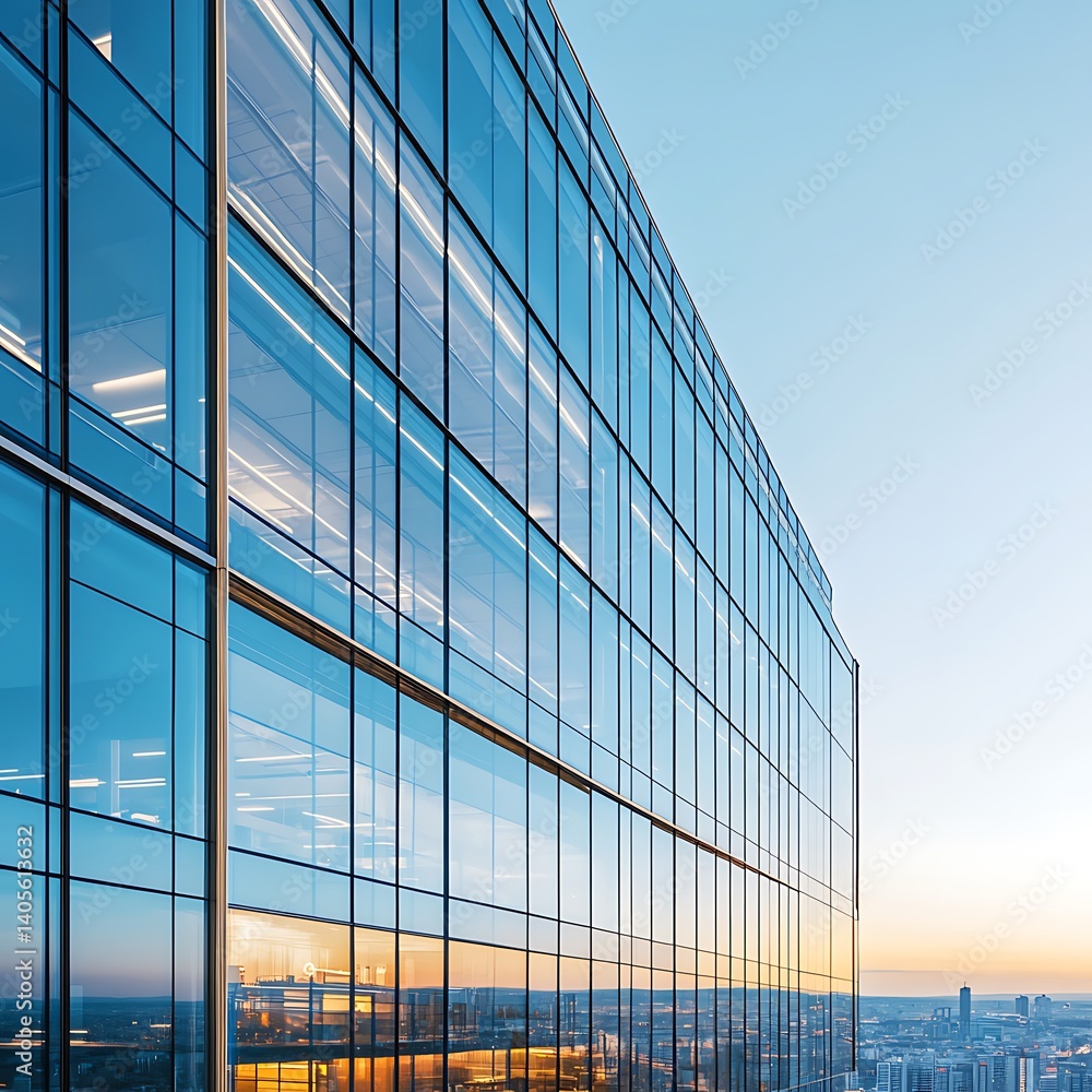 Sunset beauty reflecting from urban tower and leafy surroundings high resolution picture Sunset beauty reflecting from urban tower and leafy surroundings high resolution picture