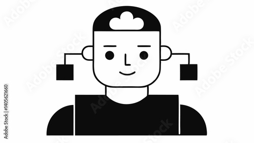 Illustration concept showing artificial intelligence with robots and futuristic tech elements ideal for websites presentations and technology blogs