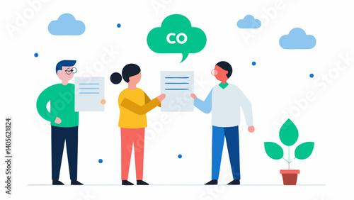 Vector illustration collection on carbon credits showing environmental conservation sustainable investment and carbon offsetting in an easy to understand style