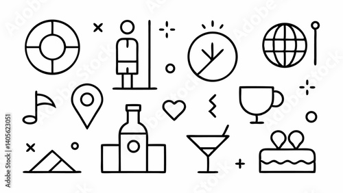 Editable line icons set depicting acts of altruism including generosity sharing empathy and compassion suitable for social campaigns and wellness visuals