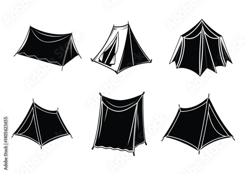 Camping elements tarp illustration