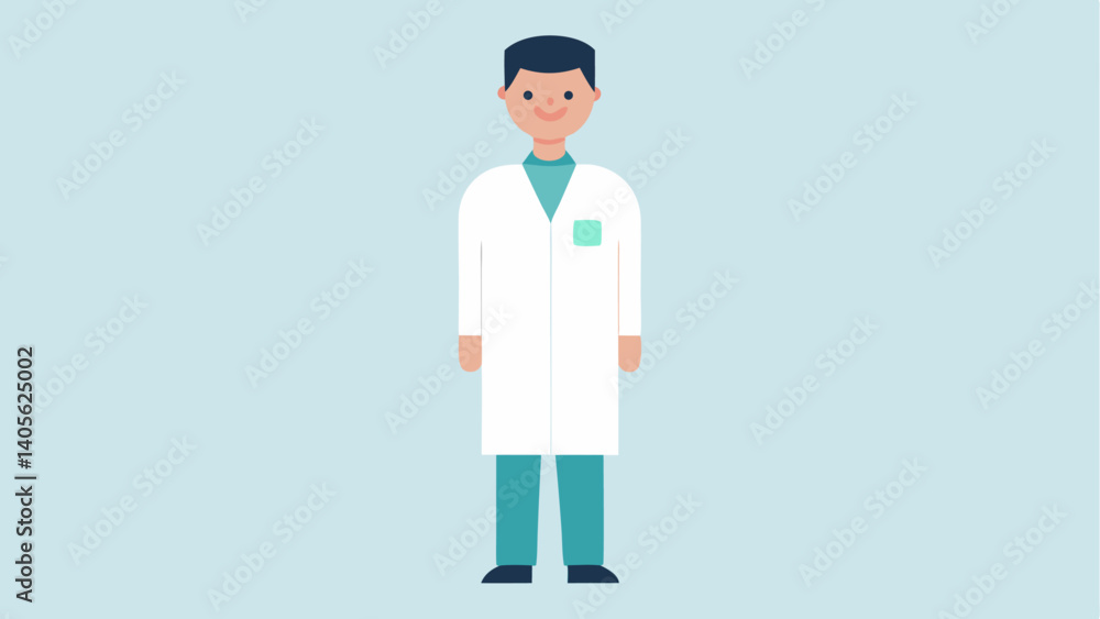 Friendly medical professional posing confidently with a clean background great for clinics health websites and wellness related content visuals Friendly medical professional posing confidently with a clean background great for clinics health websites and wellness related content visuals