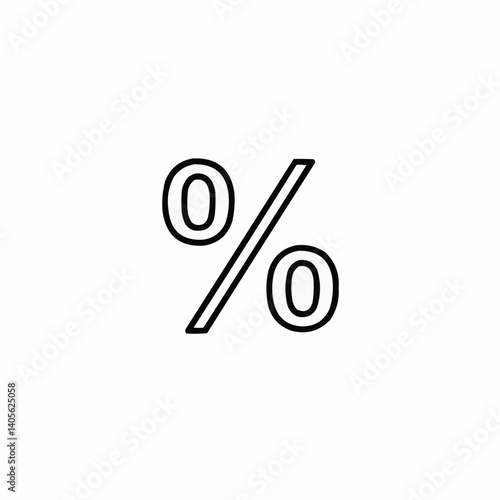 Percentage symbol in minimalist design on white background  