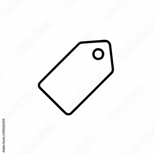 Blank price tag outline on white background  