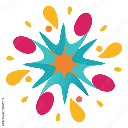 Dynamic Playful Abstract of Rounded Colorful Elements