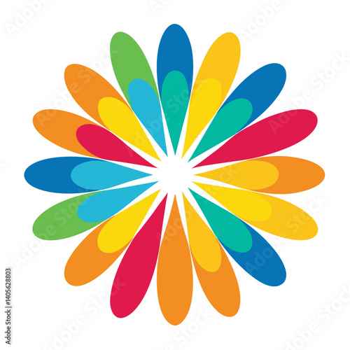 Rounded Artistic Shapes in a Stylized Color Burst