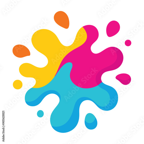 Vivid Abstract Splash With Flowing Rounded Colors