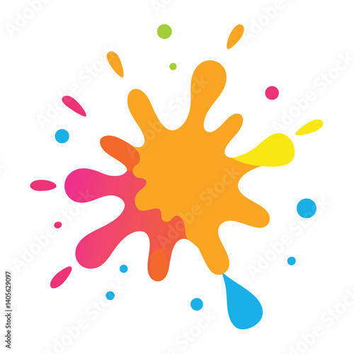 Creative Watercolor Splashes on White Canvas
