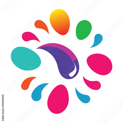 Dynamic Splash of Pink Blue Purple and Orange