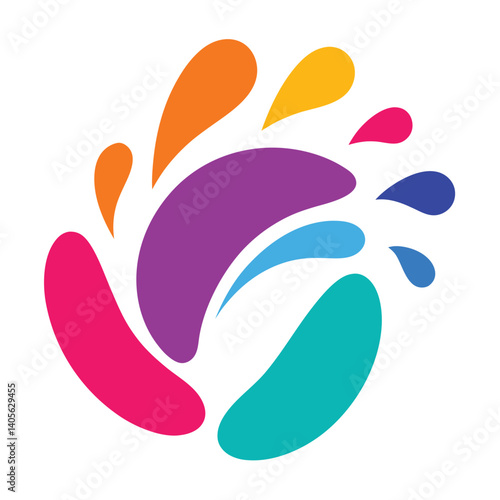 Vibrant Color Splash Featuring Pink Blue Purple and Orange
