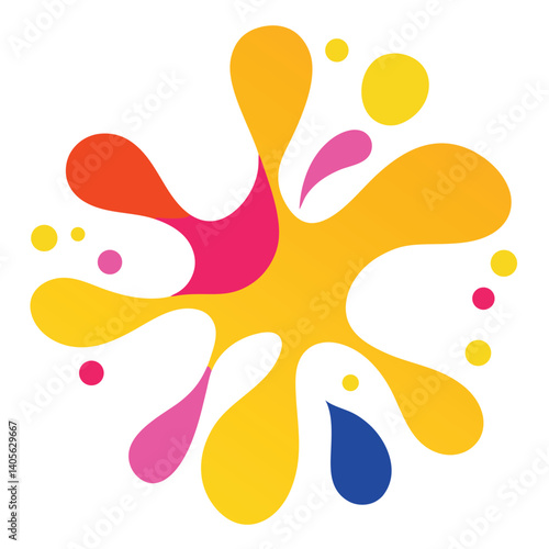 Radiating Rounded Forms in a Colorful Abstract Splash