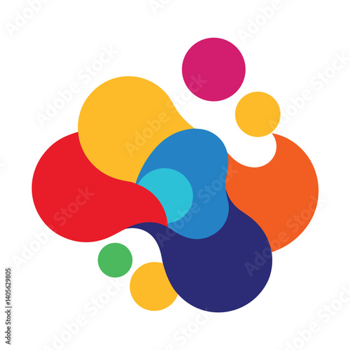 Multilayered Abstract With Rounded Colorful Forms