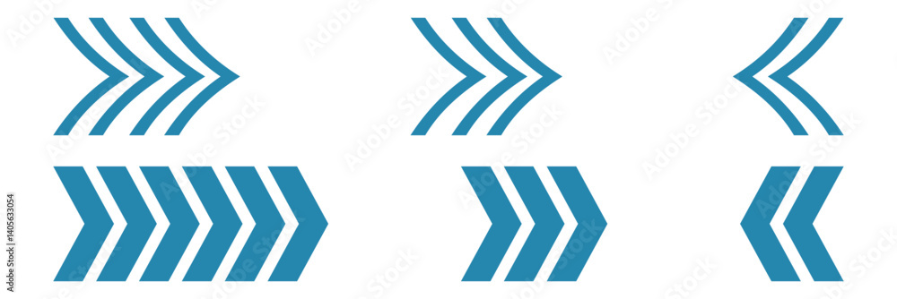 simple chevron icon set. left right icon. next previous. bold icons