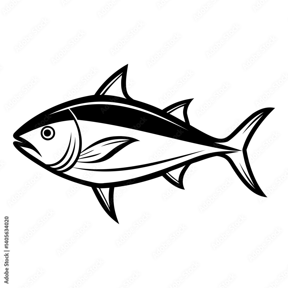 Tuna Fish Silhouette Vector Black Illustration Isolated on Transparent Background Tuna Fish Silhouette Vector Black Illustration Isolated on Transparent Background