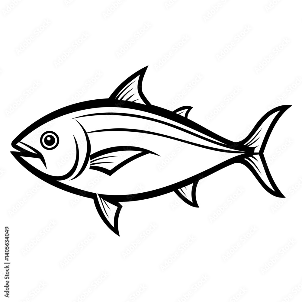 Tuna fish black silhouette vector illustration isolated on transparent background Tuna fish black silhouette vector illustration isolated on transparent background