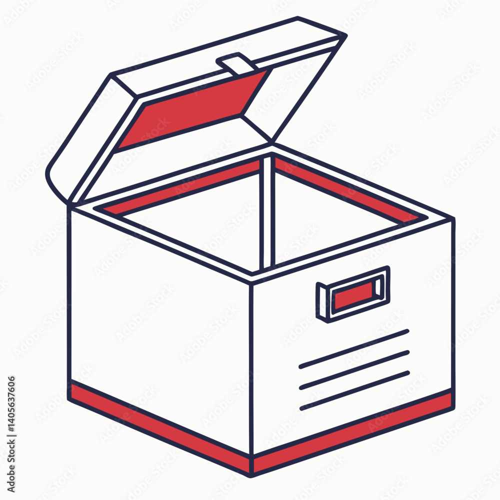 Minimal Flat Design Open Box Icon Clipart Minimal Flat Design Open Box Icon Clipart