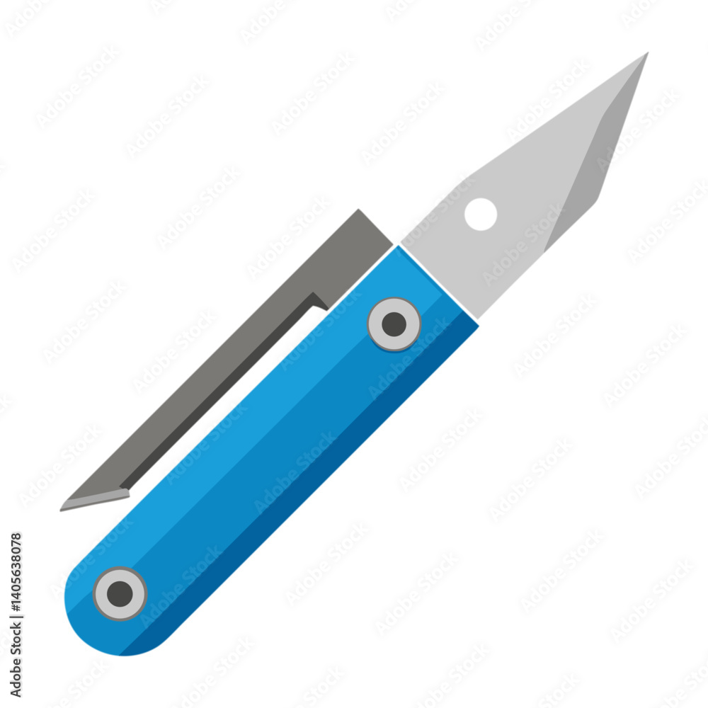 Minimalist Utility Knife Icon with Retractable Blade Minimalist Utility Knife Icon with Retractable Blade