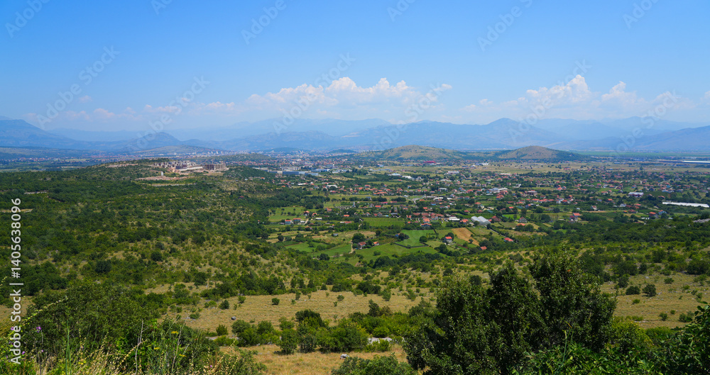 Panoramic view of Podgorica, the capital city of Montenegro in the Balkans
