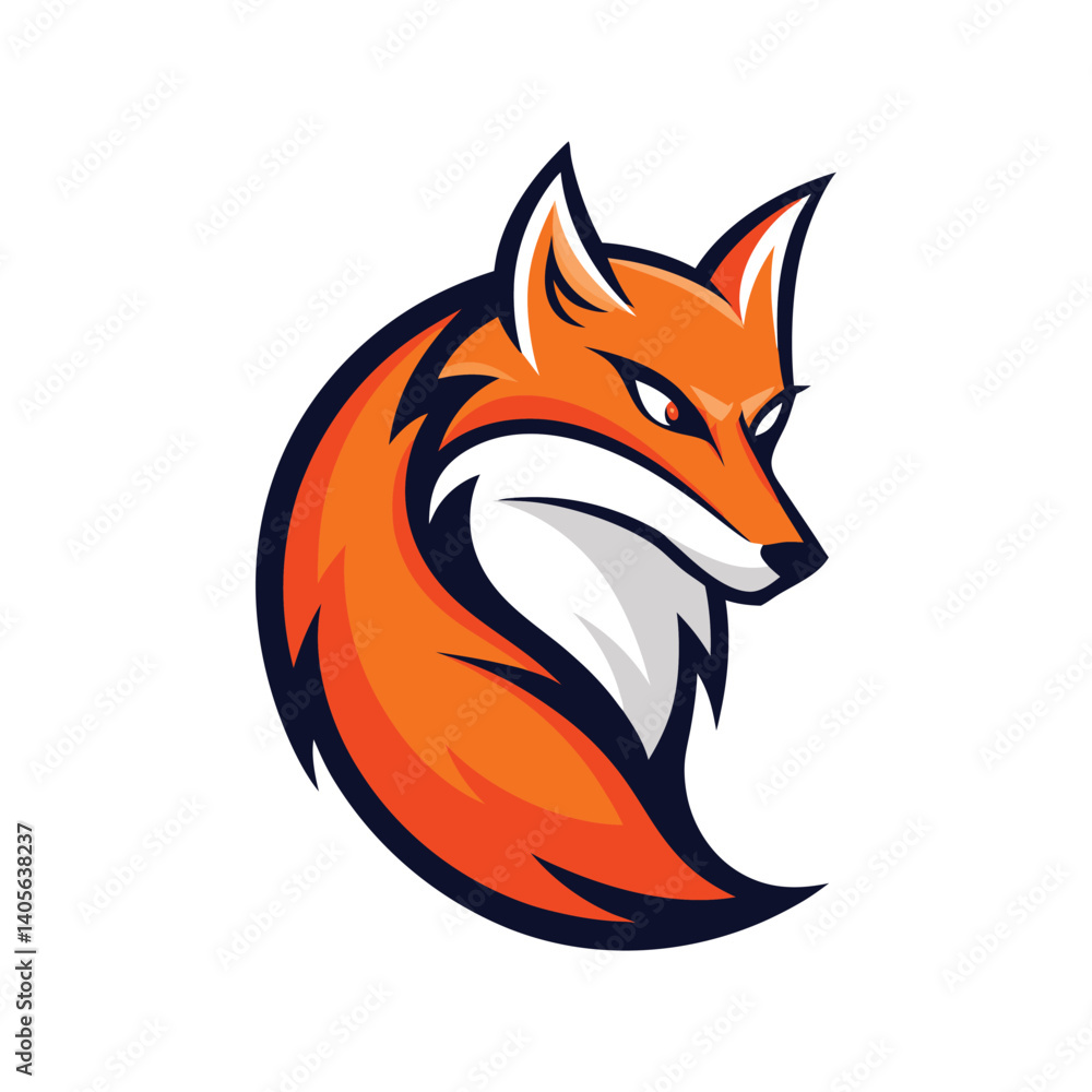 A vector art illustration of a brave fox mascot logo.eps A vector art illustration of a brave fox mascot logo.eps