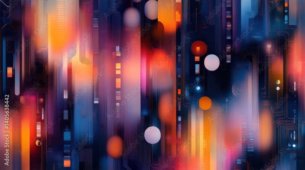 A smooth industrial cyber pattern featuring precision-placed circuitry and clean technology-inspired gradients