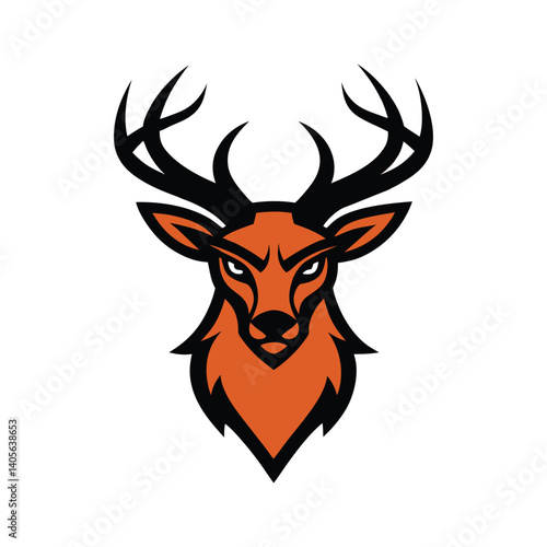 A vector art illustration of a stag mascot logo.eps