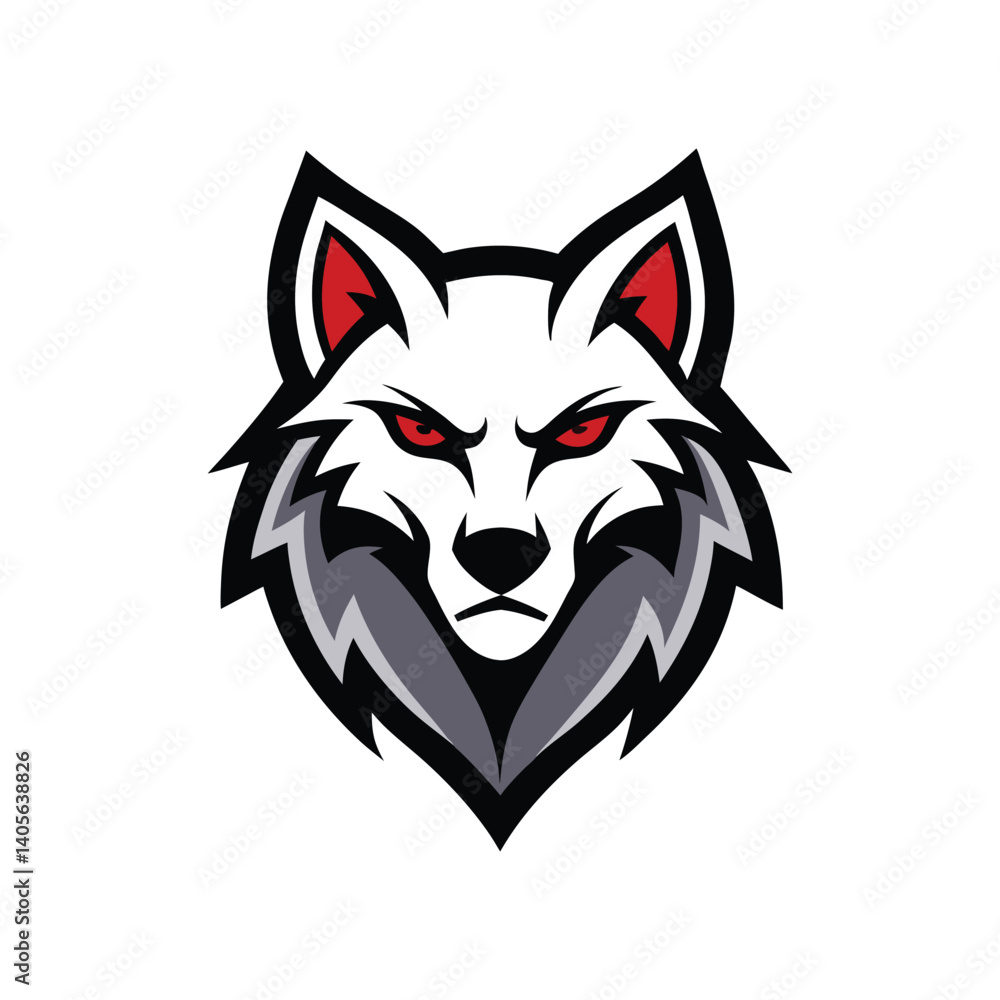 A vector art illustration of an angry wolf mascot logo.eps A vector art illustration of an angry wolf mascot logo.eps