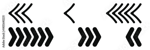 Arrow chevron icon Flat fill set collection