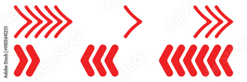 Arrow chevron icon Flat fill set collection
