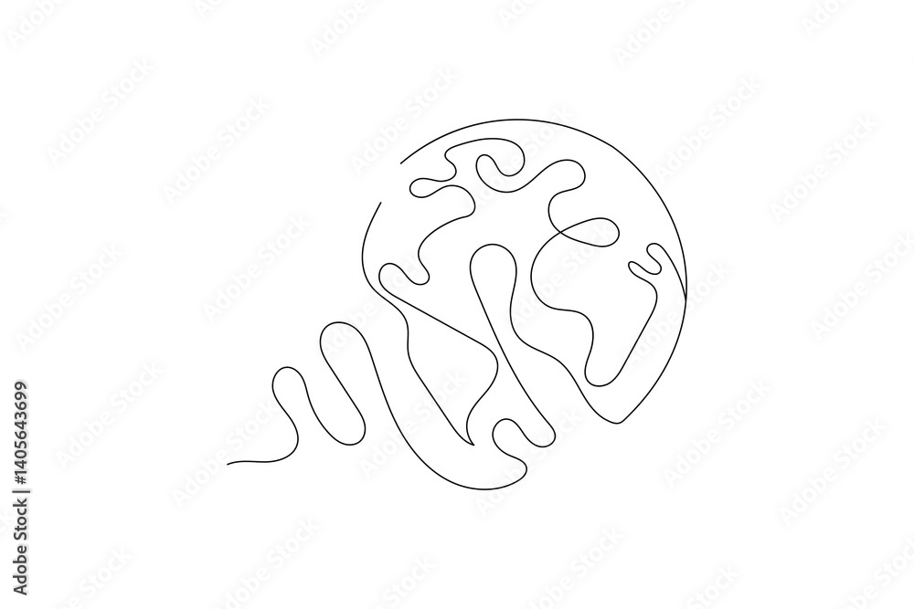 Earth globe one line drawing of world map minimalist vector illustration isolated out line vector
Earth globe one line drawing of world map minimalist vector illustration isolated out line vector