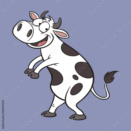 Funny Cow Vector Icon Illustration