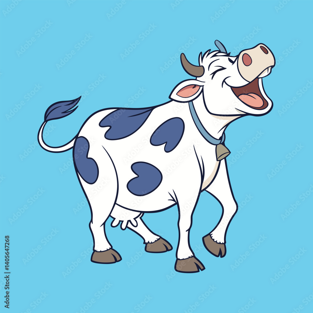 Funny Cow Vector Icon Illustration Funny Cow Vector Icon Illustration